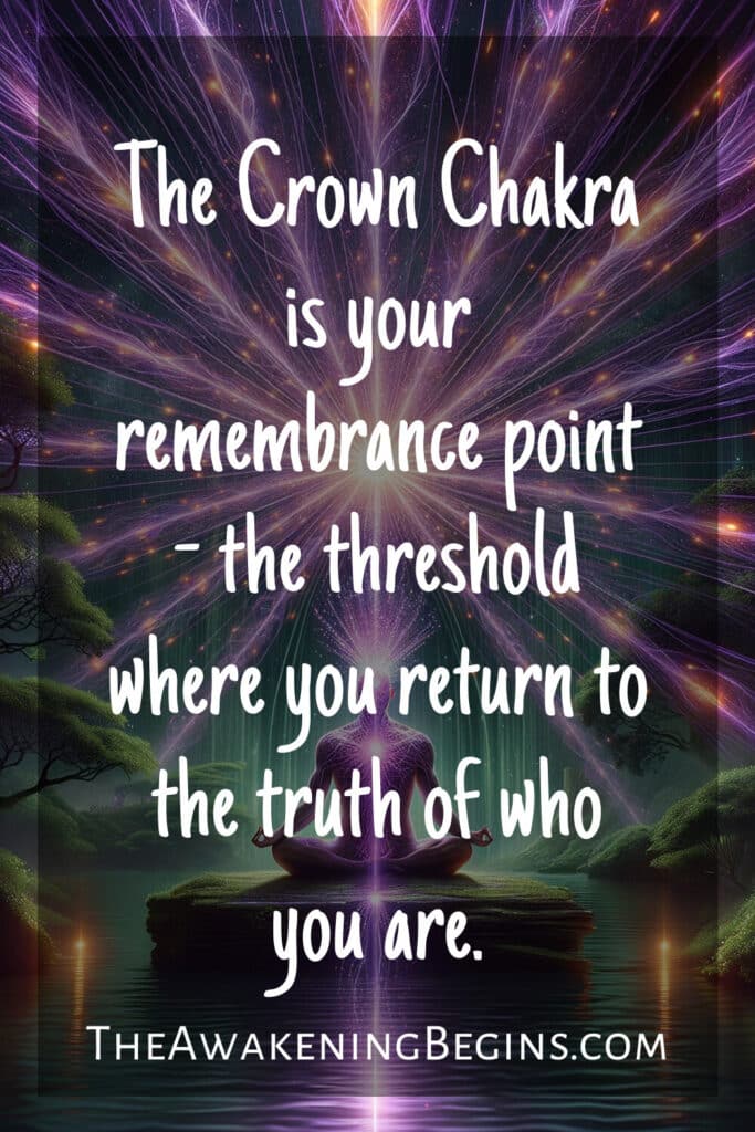 The Crown Chakra is your remembrance point - the threshold where you return to the truth of who you are.