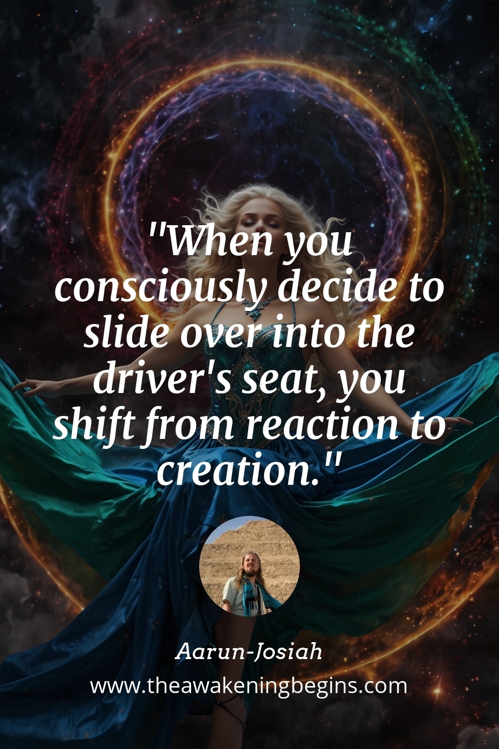 Pinterest Image When you consciously decide to slide over into the driver's seat, you shift from reaction to creation.