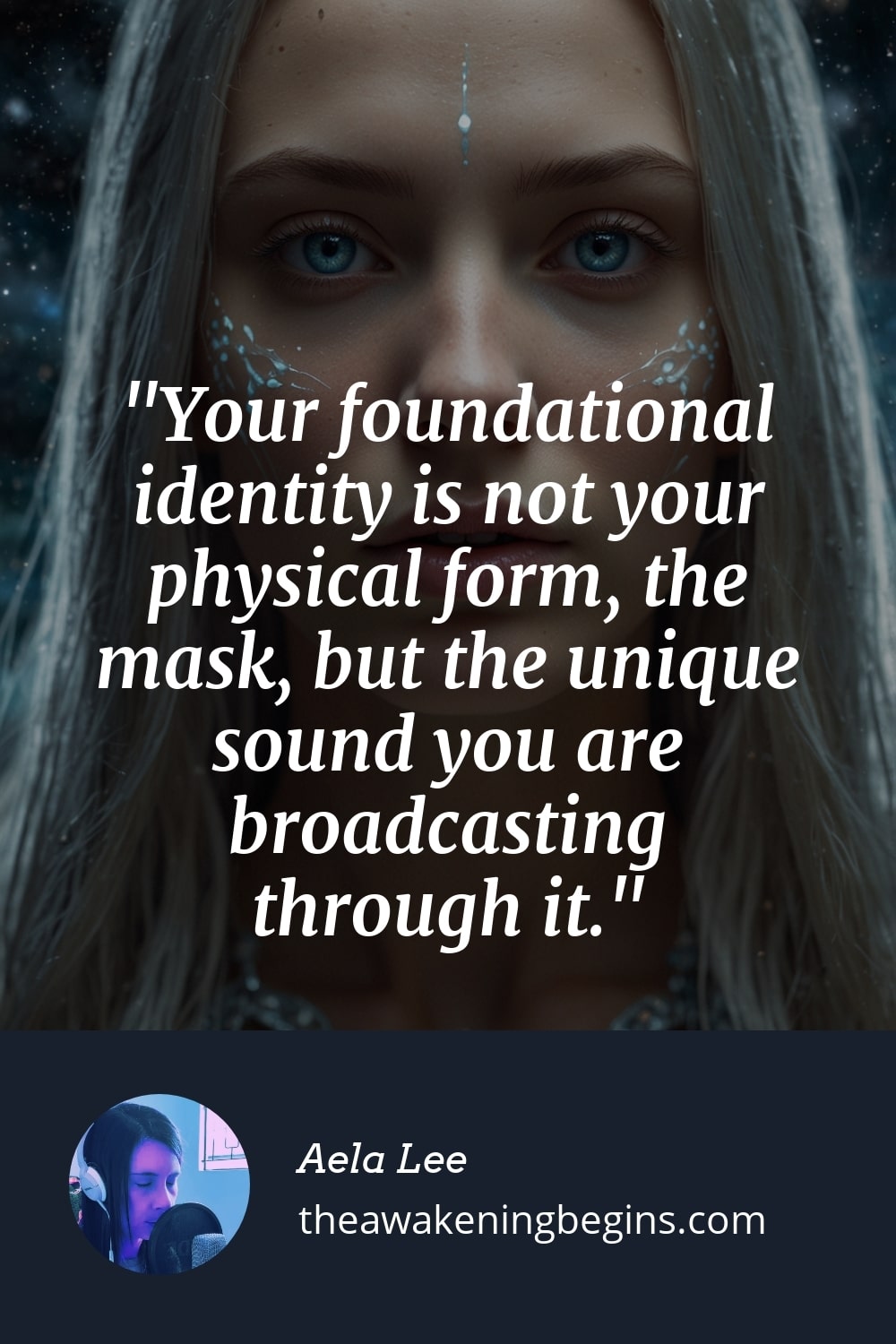 Pinterst Image Your foundational identity is not your physical form, the mask, but the unique sound you are broadcasting through it.