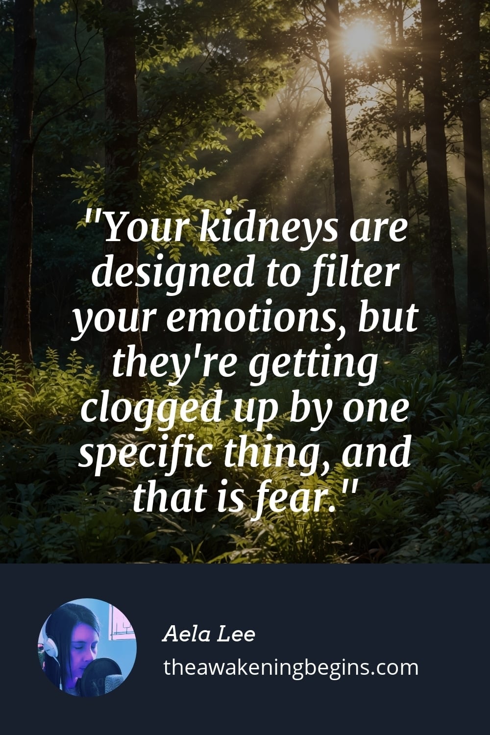 Pinterst Image Your kidneys are designed to filter your emotions, but they're getting clogged up by one specific thing, and that is fear.