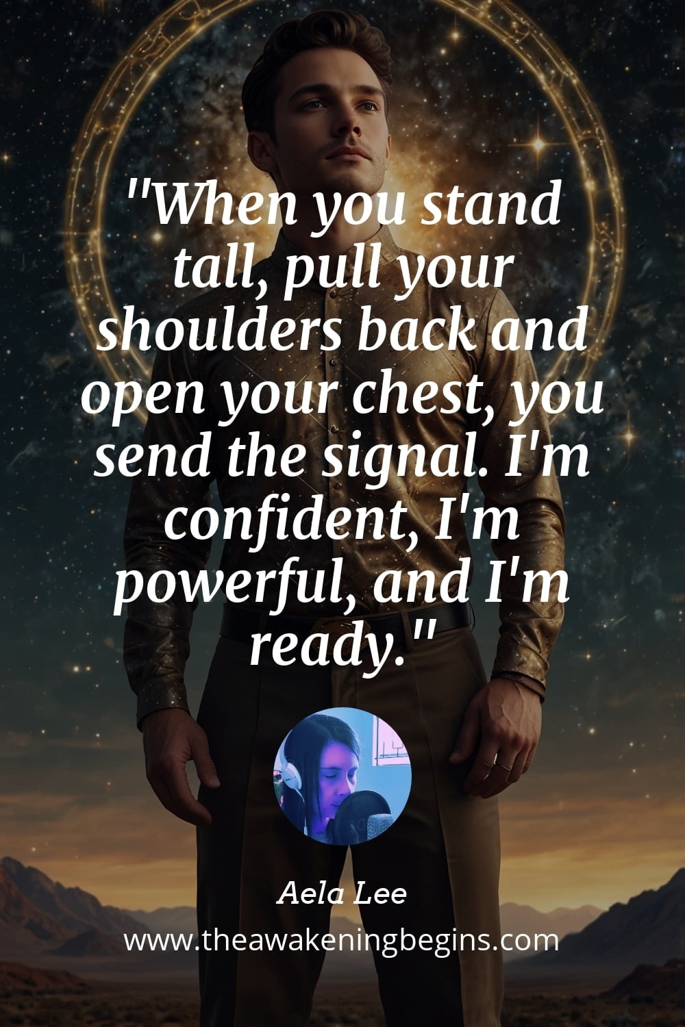 Pinterest Image When you stand tall, pull your shoulders back and open your chest, you send the signal. I'm confident, I'm powerful, and I'm ready.
