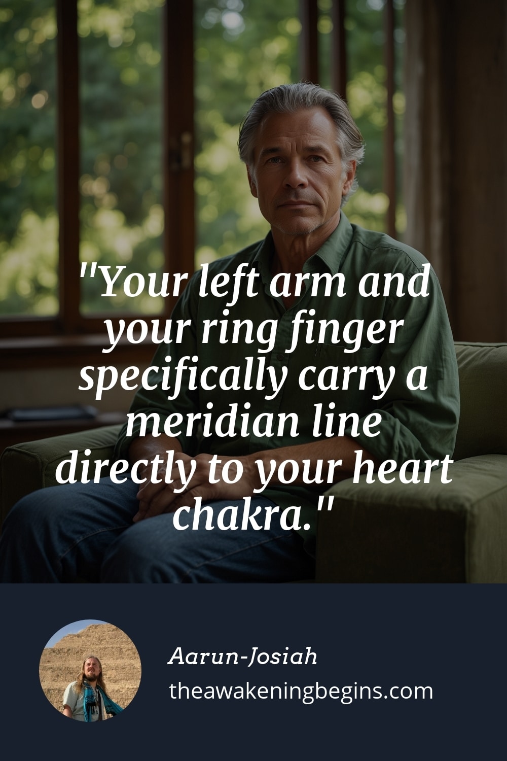 Pinterest Image Your left arm and your ring finger specifically carry a meridian line directly to your heart chakra.