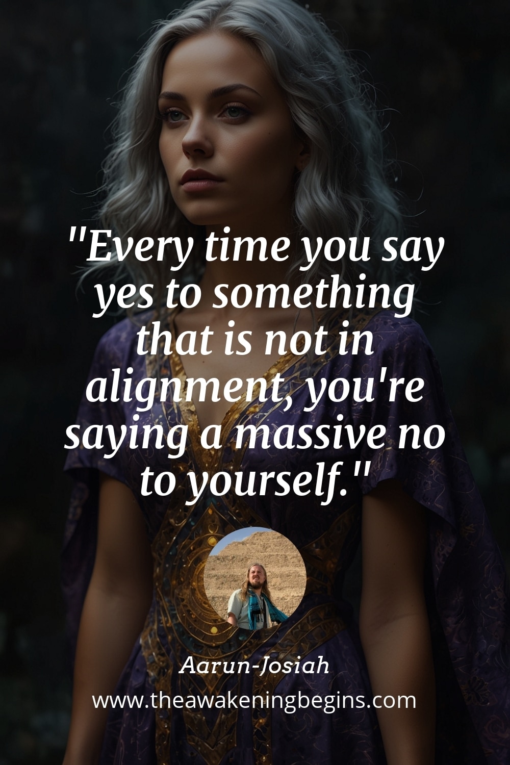 Pinterest Image Every time you say yes to something that is not in alignment, you're saying a massive no to yourself.