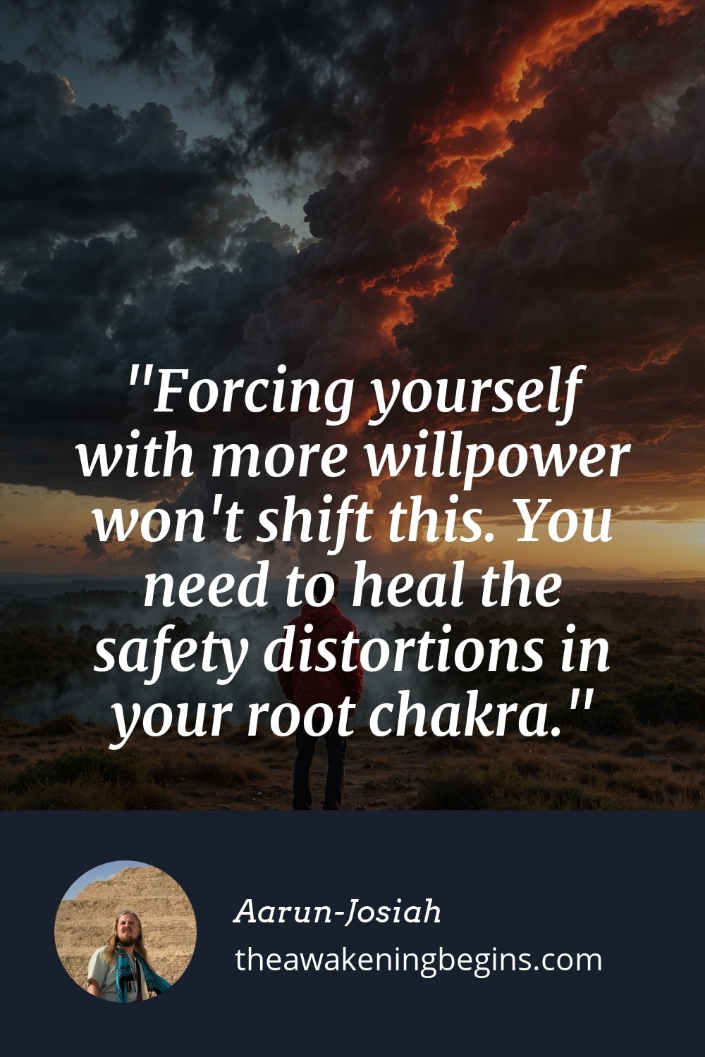 Pinterest Image Forcing yourself with more willpower won't shift this. You need to heal the safety distortions in your root chakra.