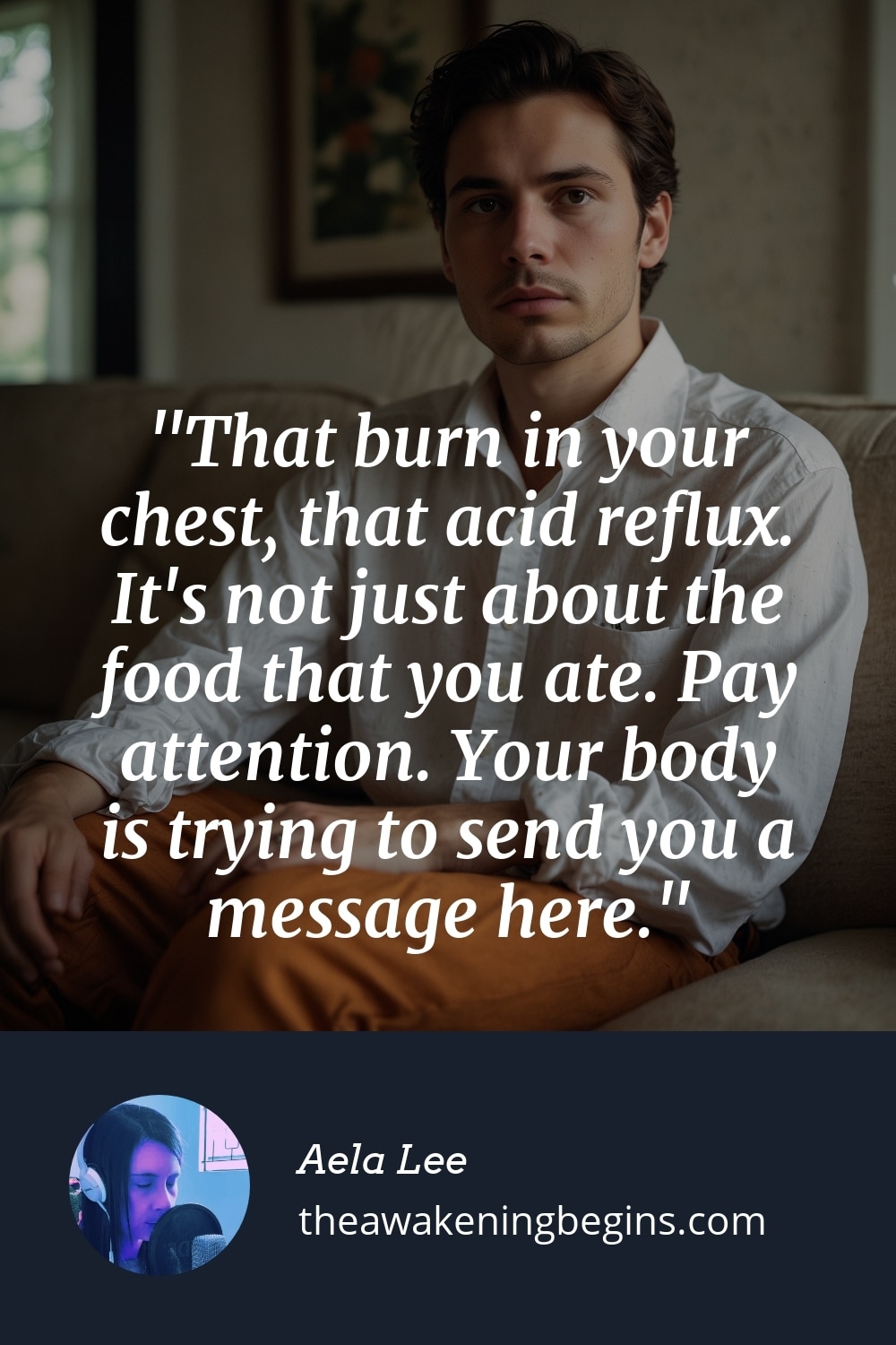 Pinterst Image That burn in your chest, that acid reflux. It's not just about the food that you ate. Pay attention. Your body is trying to send you a message here.