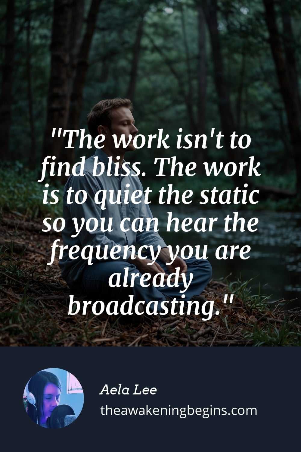 Pinterest Image The work isn't to find bliss. The work is to quiet the static so you can hear the frequency you are already broadcasting.