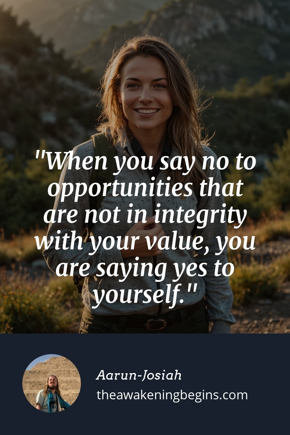 Pinterest Image When you say no to opportunities that are not in integrity with your value, you are saying yes to yourself.