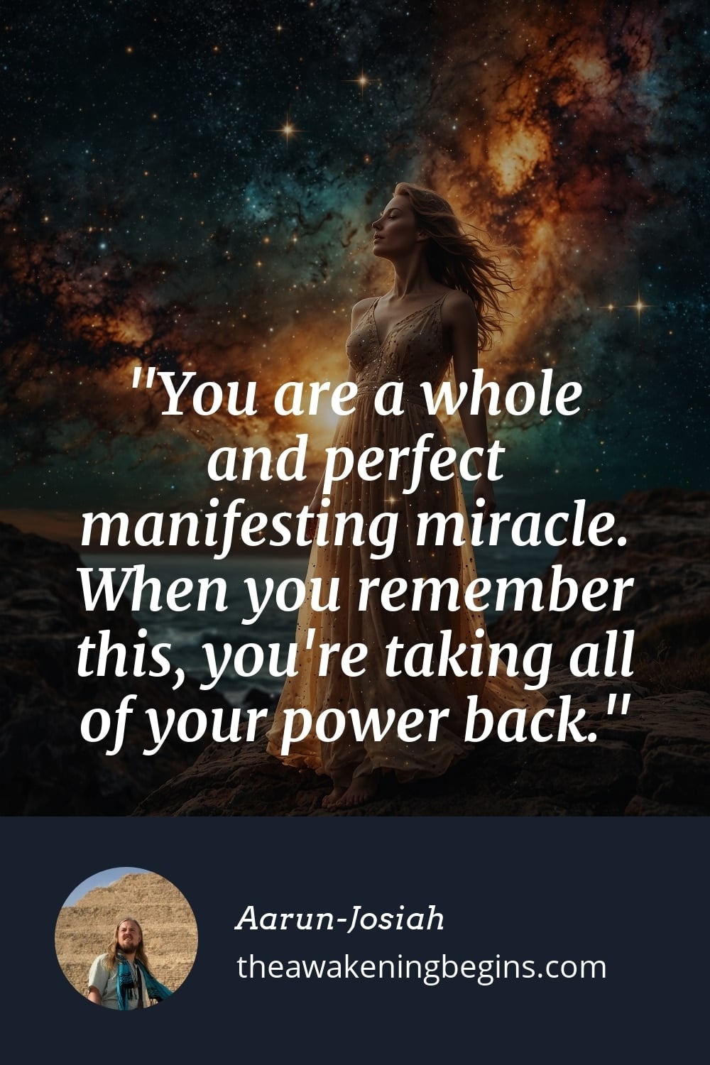 Pinterest Image You are a whole and perfect manifesting miracle. When you remember this, you're taking all of your power back.