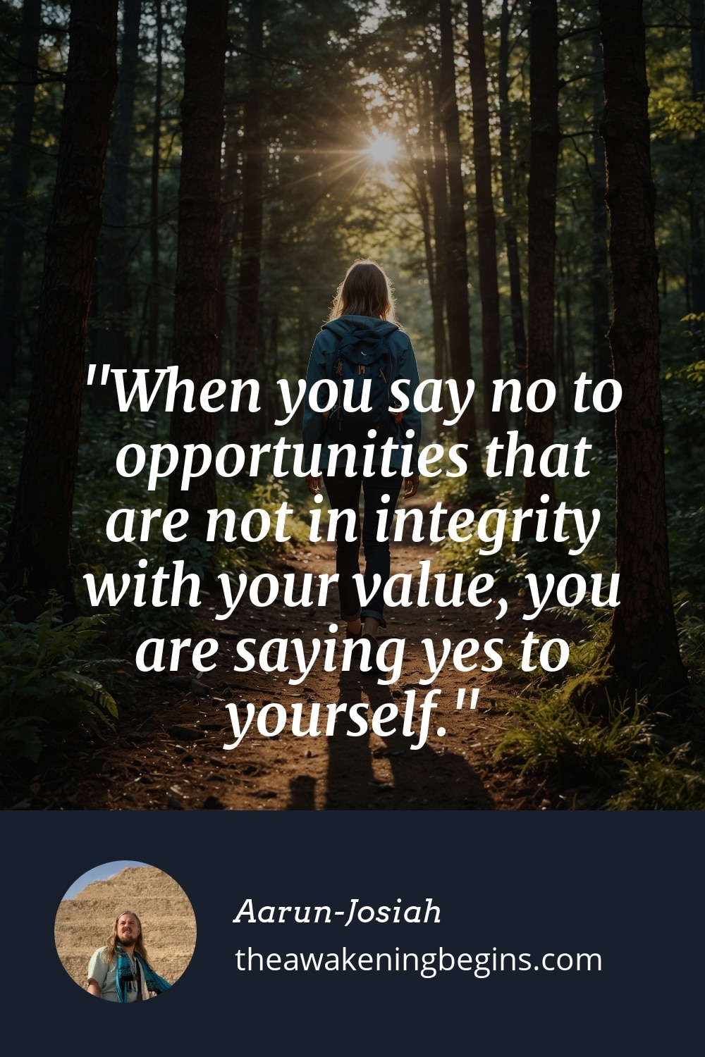 Pinterest Image When you say no to opportunities that are not in integrity with your value, you are saying yes to yourself.