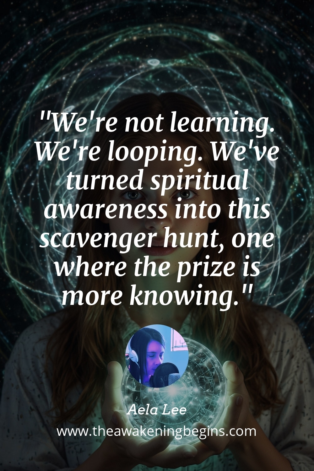 Pinterest Image We're not learning. We're looping. We've turned spiritual awareness into this scavenger hunt, one where the prize is more knowing.