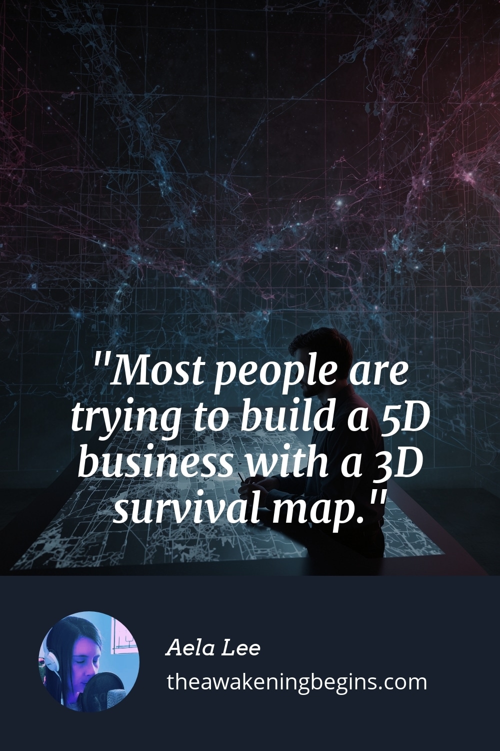 Pinterst Image Most people are trying to build a 5D business with a 3D survival map.