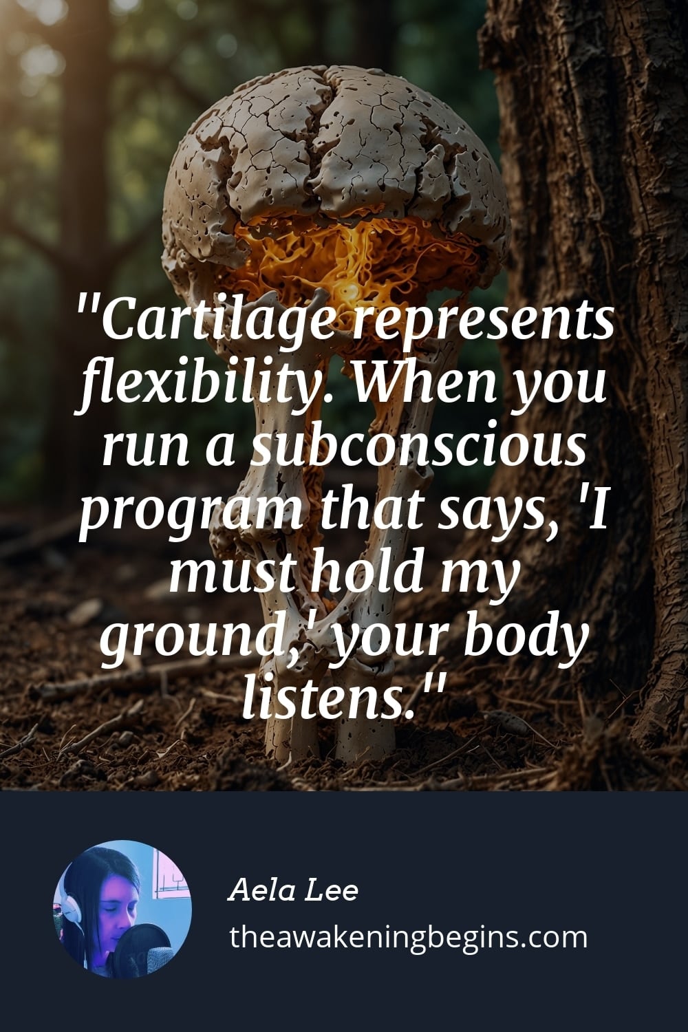 Pinterest Image Cartilage represents flexibility. When you run a subconscious program that says, 'I must hold my ground,' your body listens.