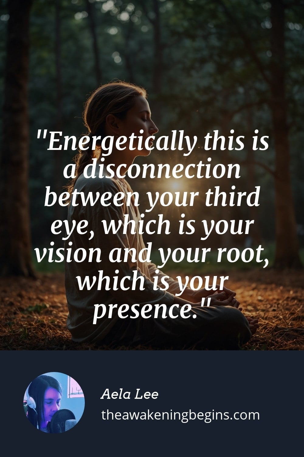 Pinterest Image Energetically this is a disconnection between your third eye, which is your vision and your root, which is your presence.