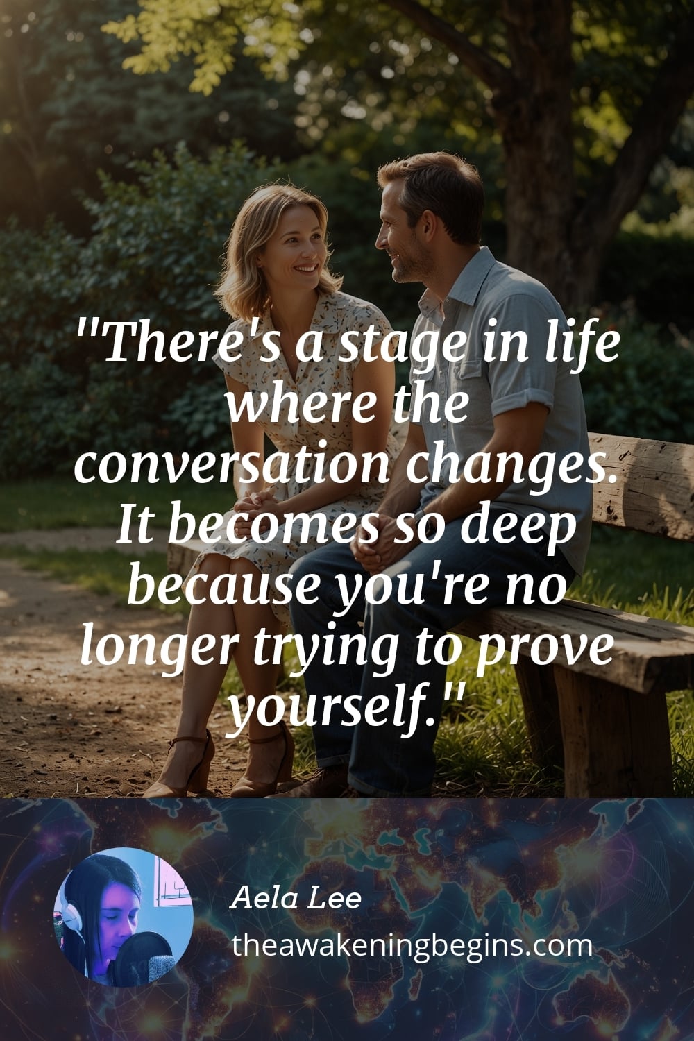 Pinterest Image There's a stage in life where the conversation changes. It becomes so deep because you're no longer trying to prove yourself.