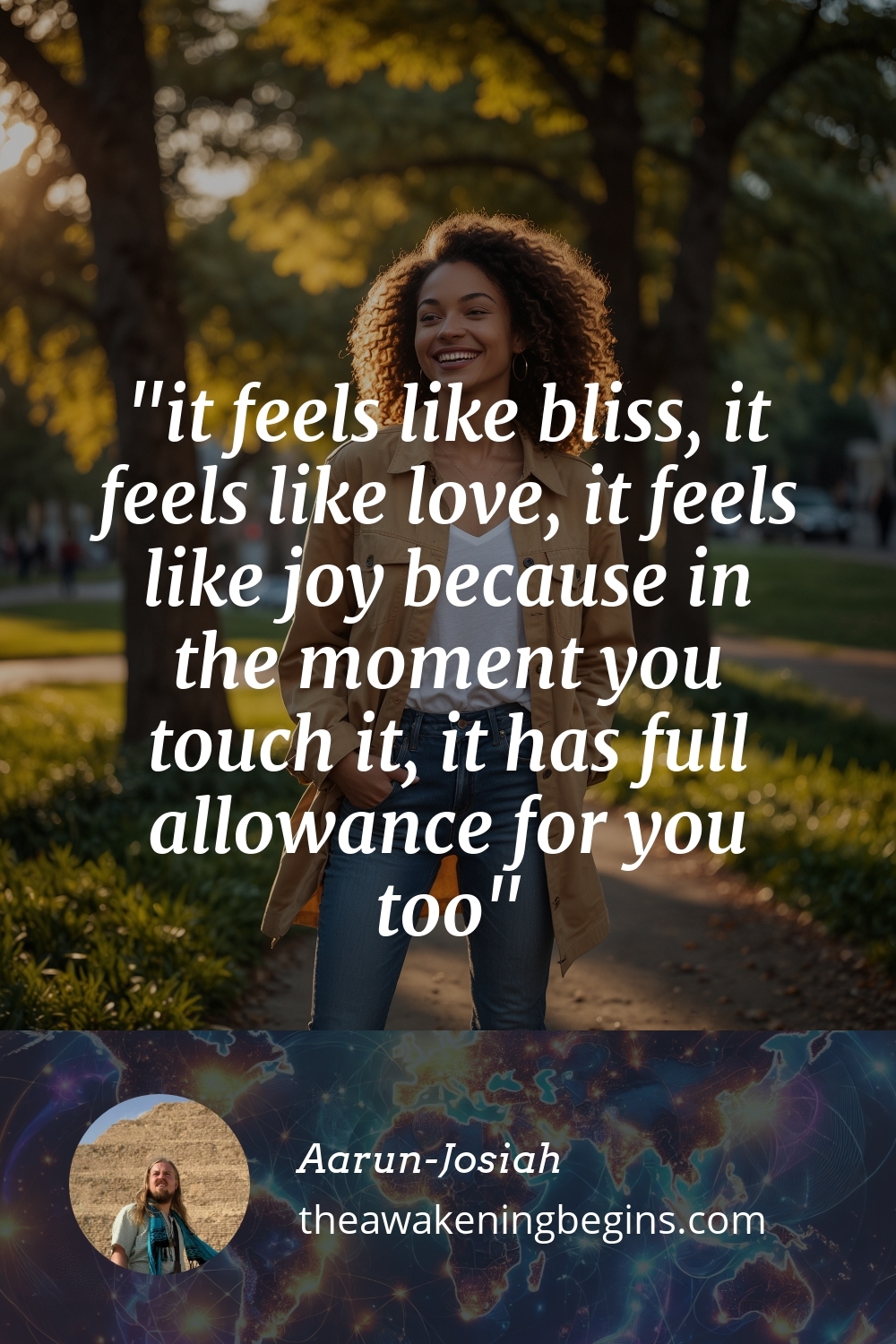 Pinterest Image it feels like bliss, it feels like love, it feels like joy because in the moment you touch it, it has full allowance for you too