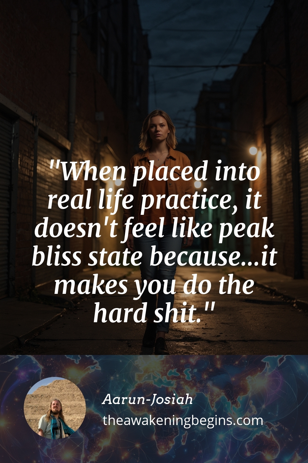 Pinterest Image When placed into real life practice, it doesn't feel like peak bliss state because...it makes you do the hard shit.