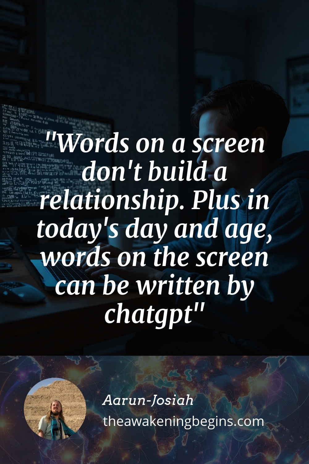 Pinterst Image Words on a screen don't build a relationship. Plus in today's day and age, words on the screen can be written by chatgpt