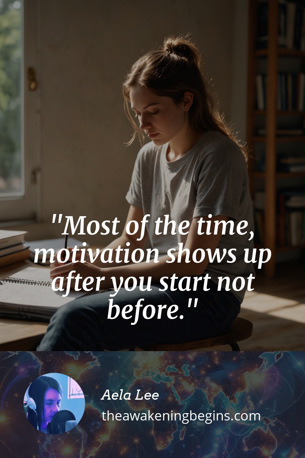 Pinterst Image Most of the time, motivation shows up after you start not before.