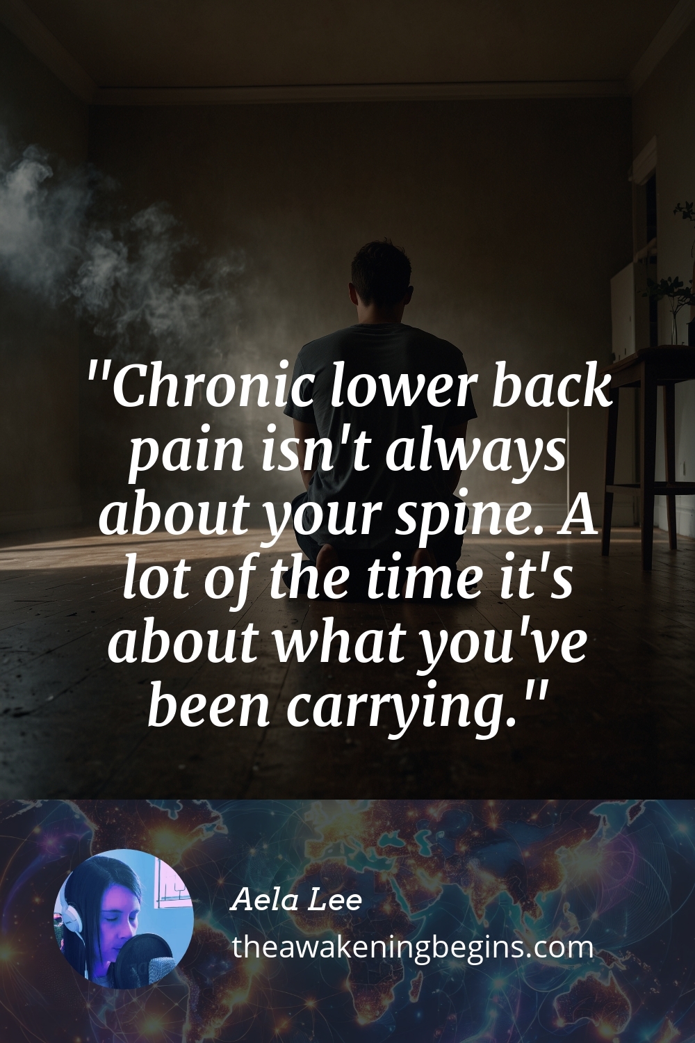 Pinterst Image Chronic lower back pain isn't always about your spine. A lot of the time it's about what you've been carrying.
