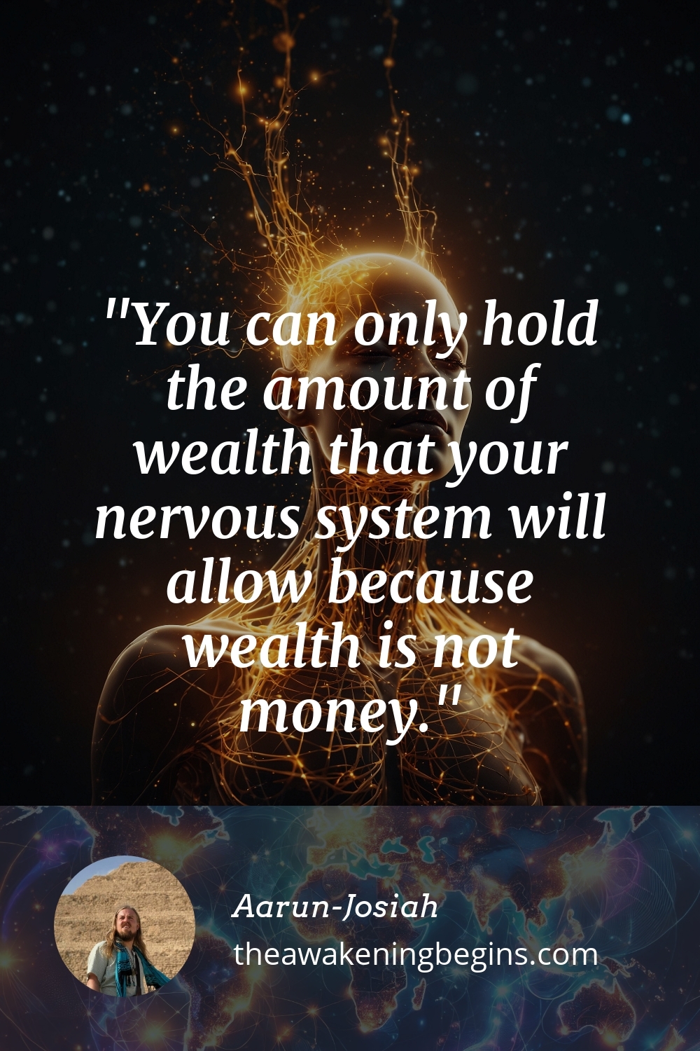 Pinterst Image You can only hold the amount of wealth that your nervous system will allow because wealth is not money.