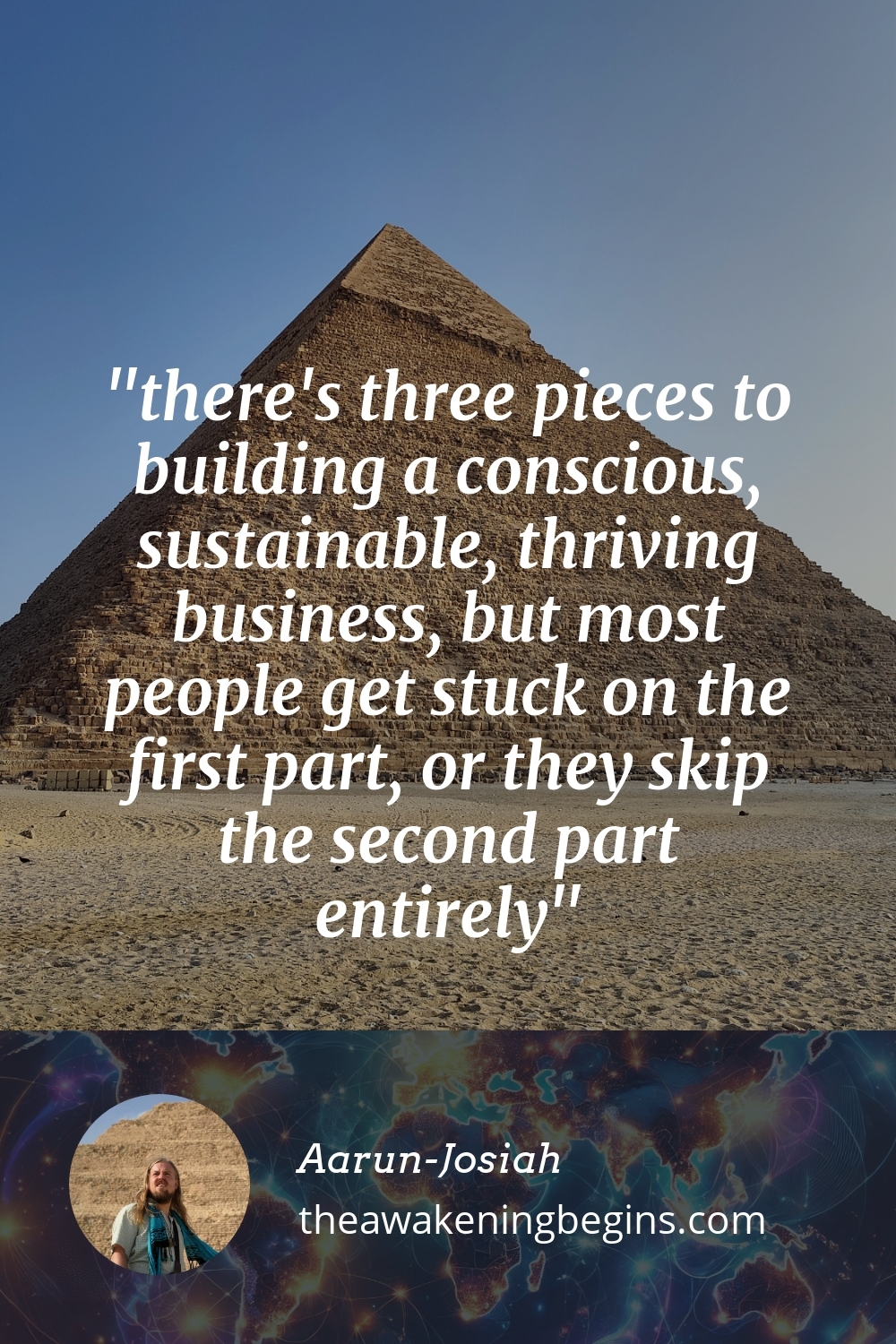 Pinterst Image there's three pieces to building a conscious, sustainable, thriving business, but most people get stuck on the first part, or they skip the second part entirely