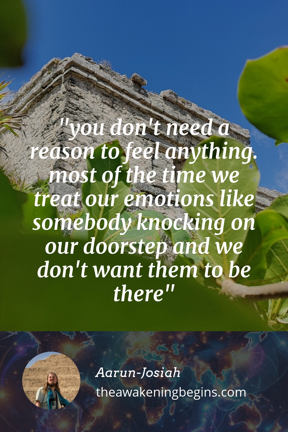 Pinterst Image you don't need a reason to feel anything. most of the time we treat our emotions like somebody knocking on our doorstep and we don't want them to be there