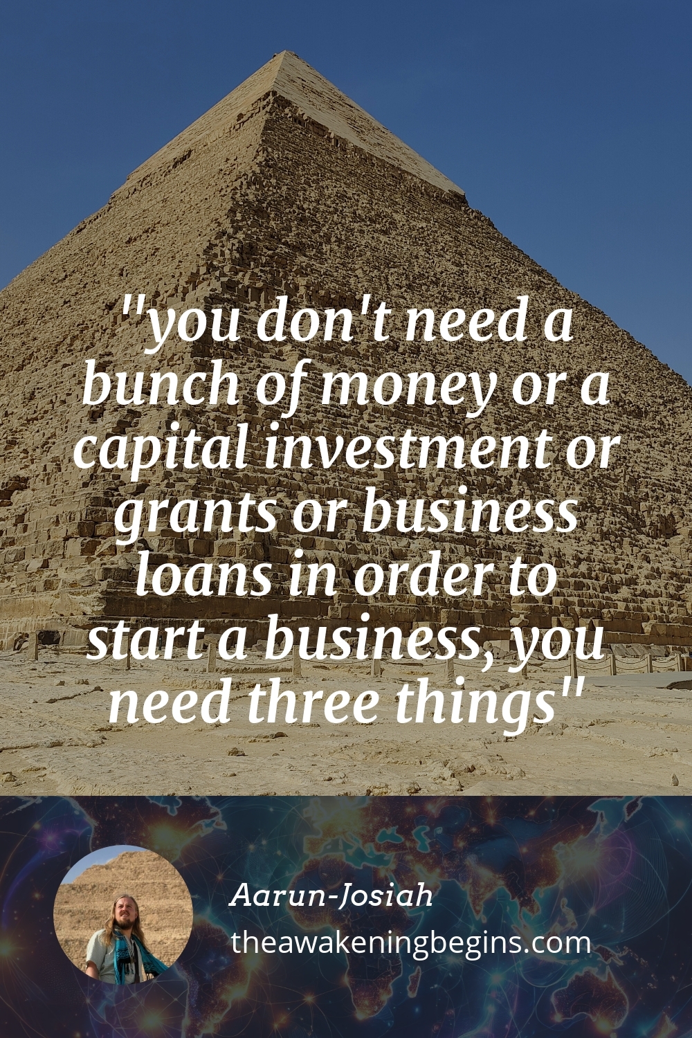 Pinterst Image you don't need a bunch of money or a capital investment or grants or business loans in order to start a business, you need three things