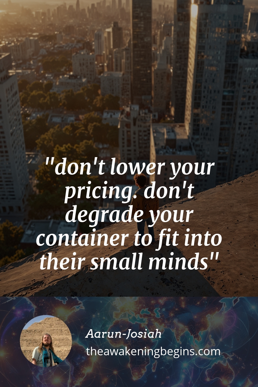 Pinterest Image don't lower your pricing. don't degrade your container to fit into their small minds