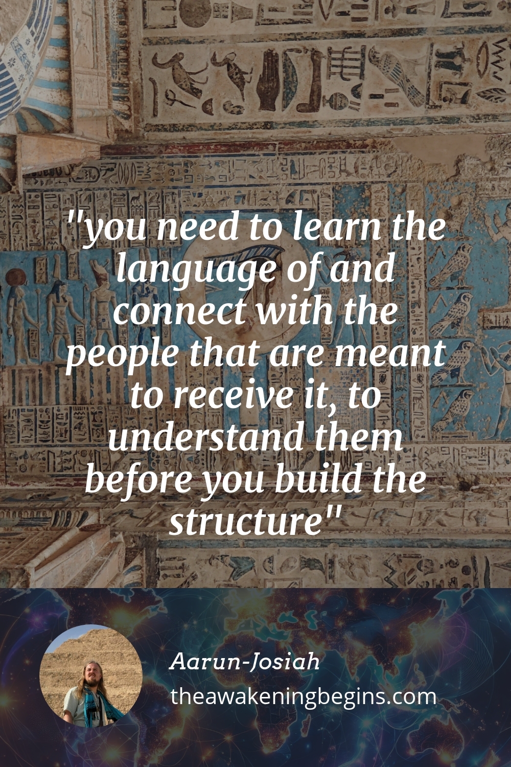 Pinterest Image you need to learn the language of and connect with the people that are meant to receive it, to understand them before you build the structure