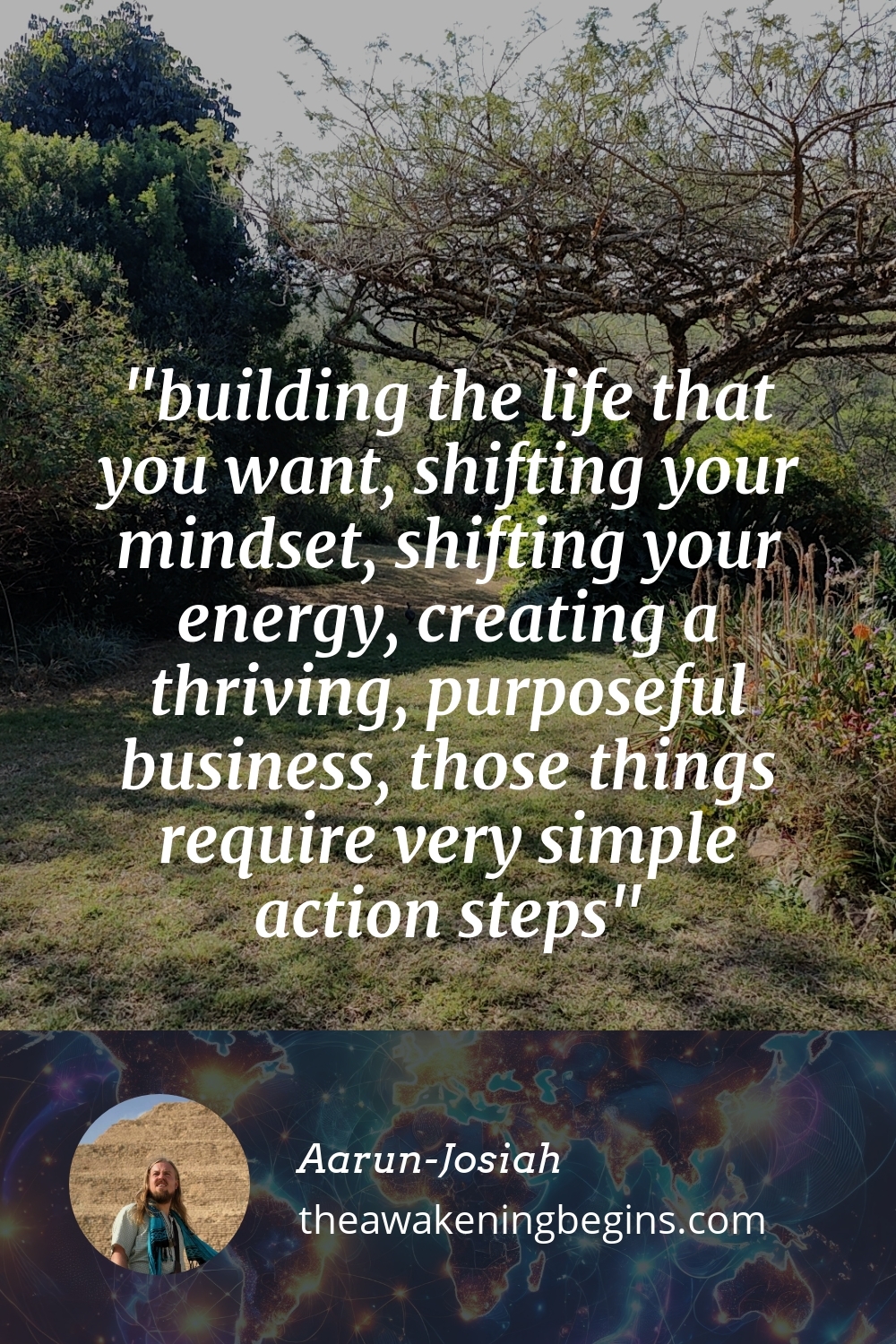 Pinterest Image building the life that you want, shifting your mindset, shifting your energy, creating a thriving, purposeful business, those things require very simple action steps