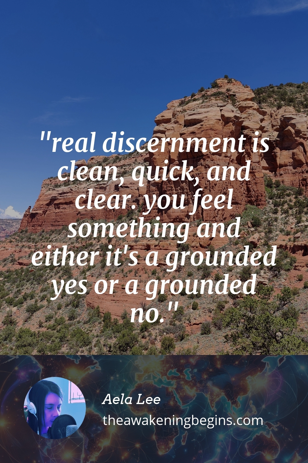 Pinterest Image real discernment is clean, quick, and clear. you feel something and either it's a grounded yes or a grounded no.