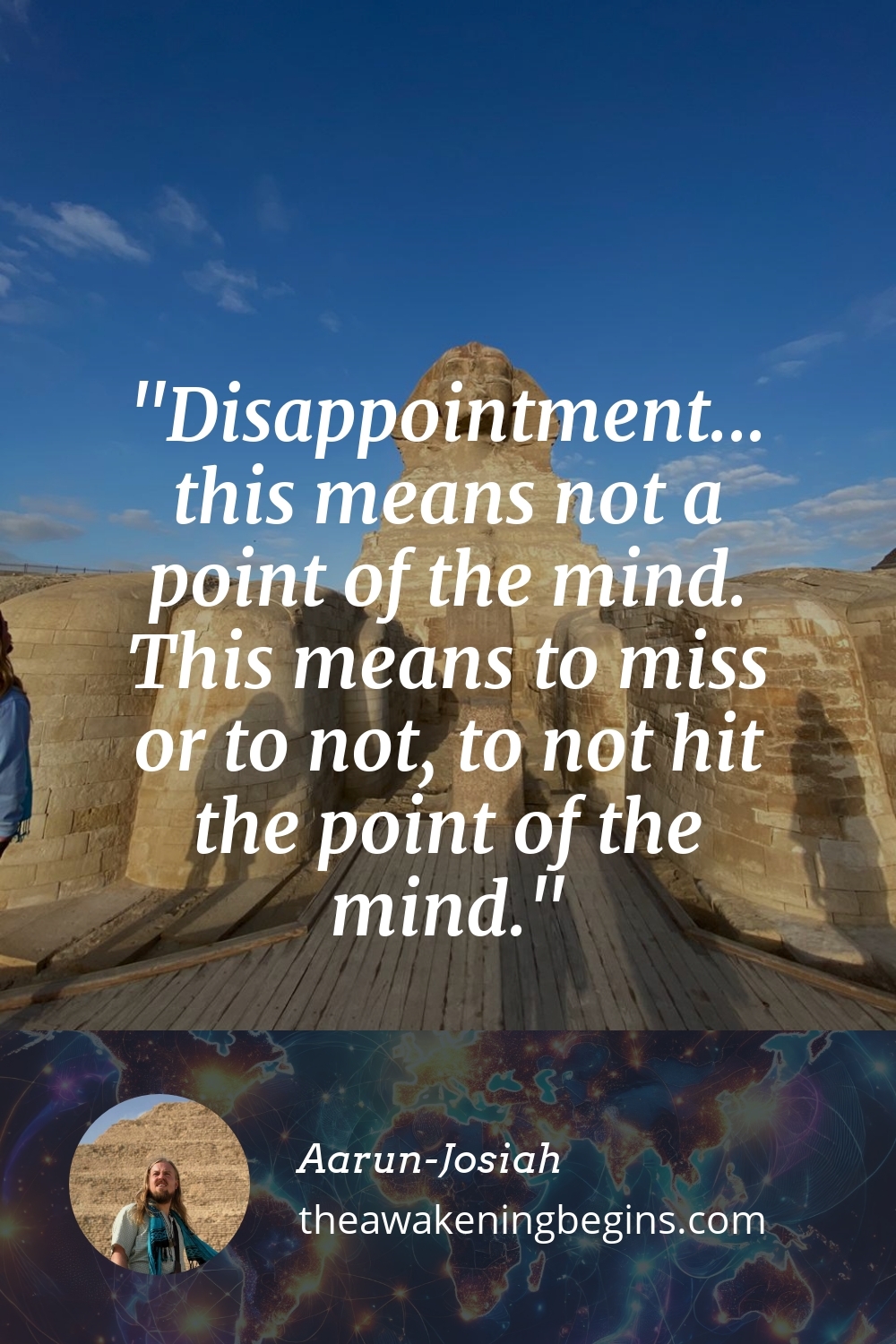 Pinterest Image Disappointment... this means not a point of the mind. This means to miss or to not, to not hit the point of the mind.