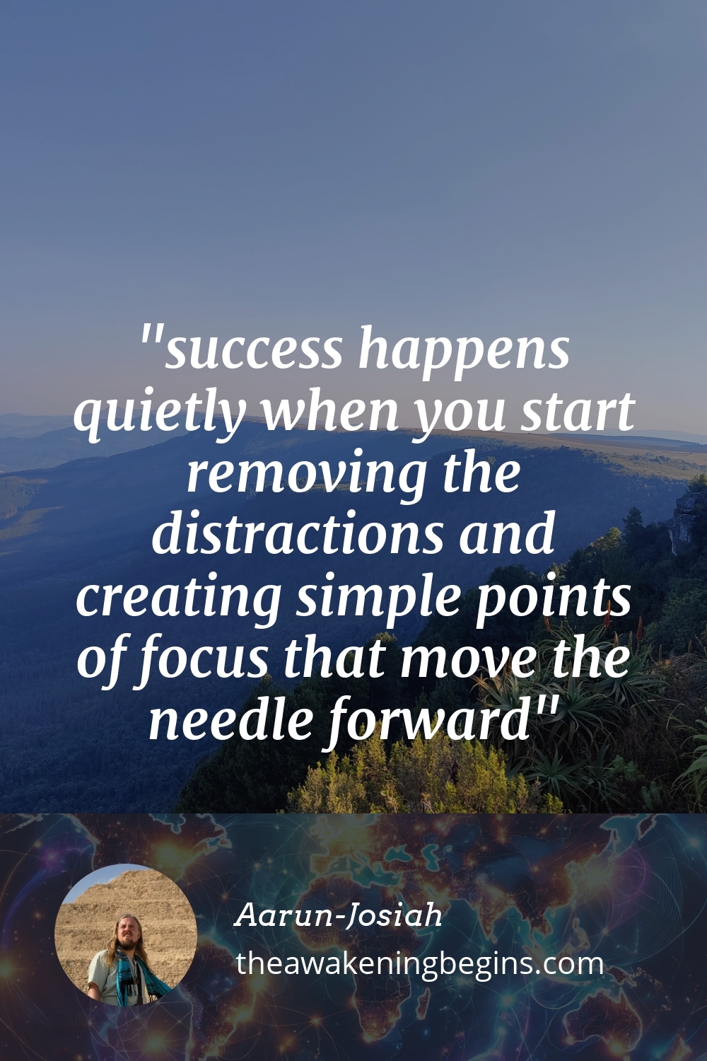 Pinterest Image success happens quietly when you start removing the distractions and creating simple points of focus that move the needle forward