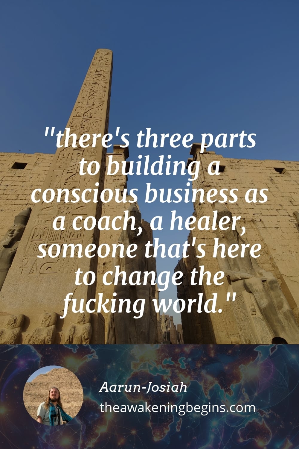 Pinterst Image there's three parts to building a conscious business as a coach, a healer, someone that's here to change the fucking world.