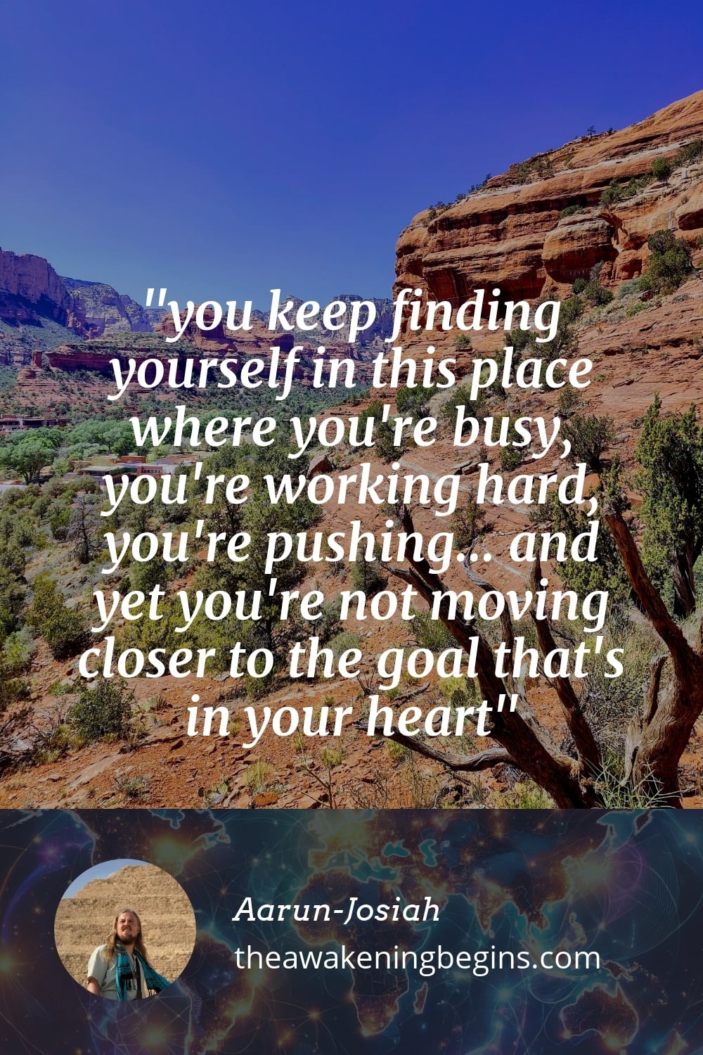 Pinterst Image you keep finding yourself in this place where you're busy, you're working hard, you're pushing... and yet you're not moving closer to the goal that's in your heart
