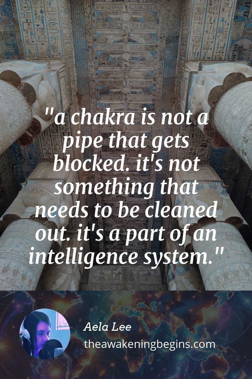 Pinterst Image a chakra is not a pipe that gets blocked. it's not something that needs to be cleaned out. it's a part of an intelligence system.