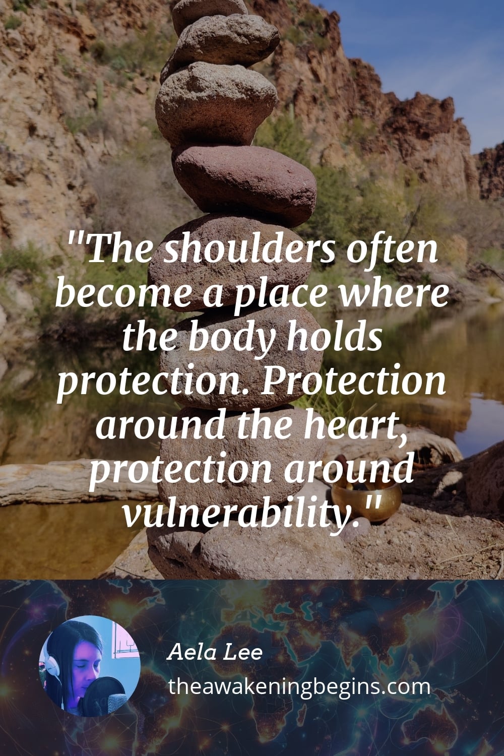 Pinterst Image The shoulders often become a place where the body holds protection. Protection around the heart, protection around vulnerability.