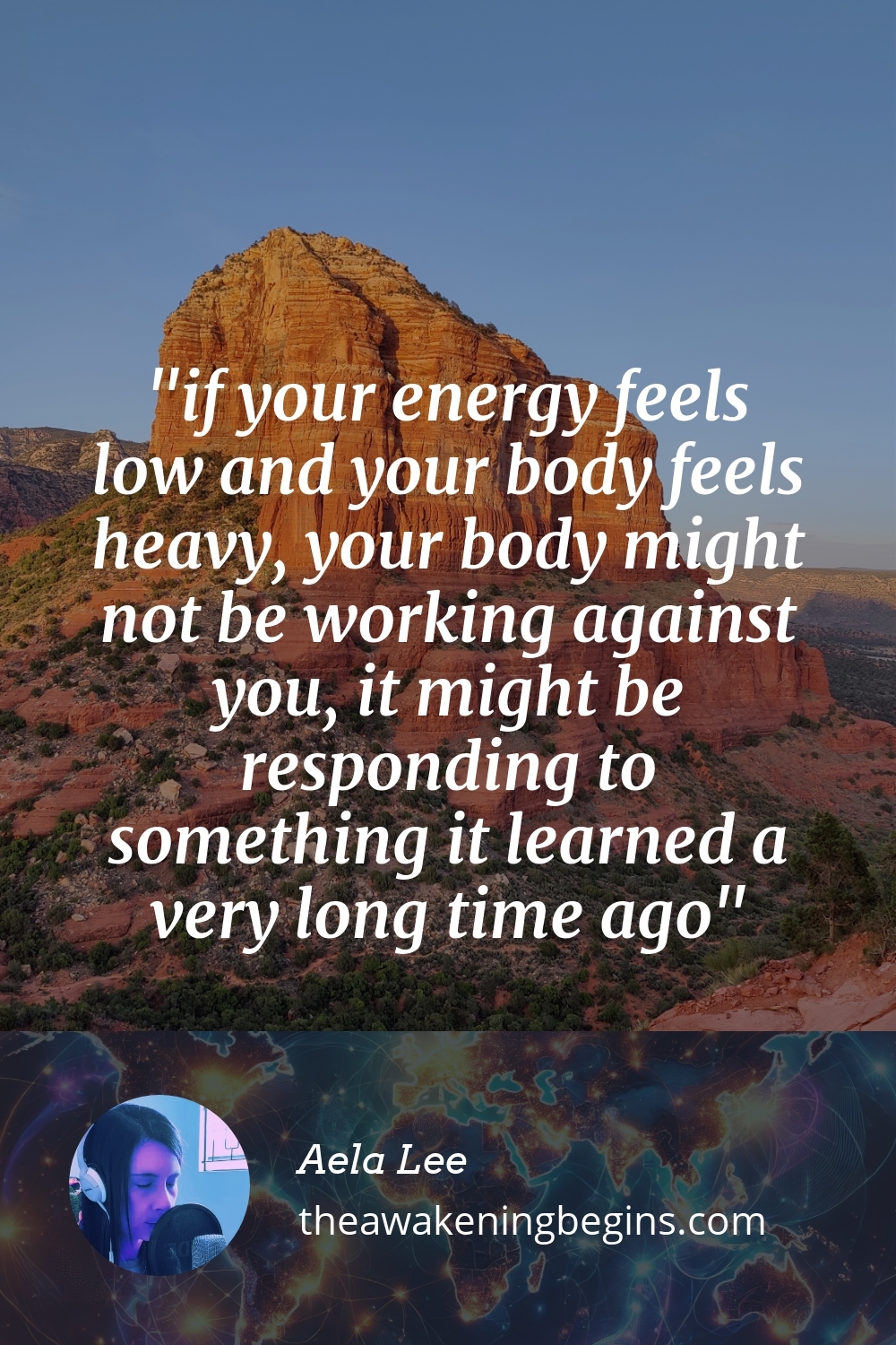 Pinterest Image if your energy feels low and your body feels heavy, your body might not be working against you, it might be responding to something it learned a very long time ago