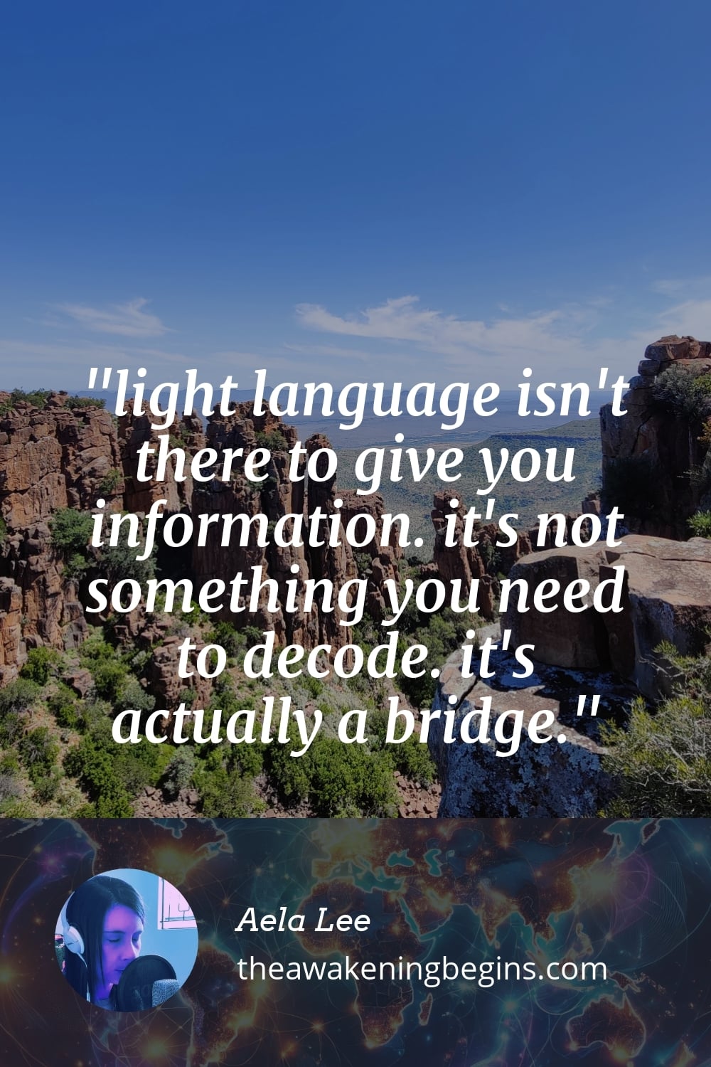 Pinterst Image light language isn't there to give you information. it's not something you need to decode. it's actually a bridge.