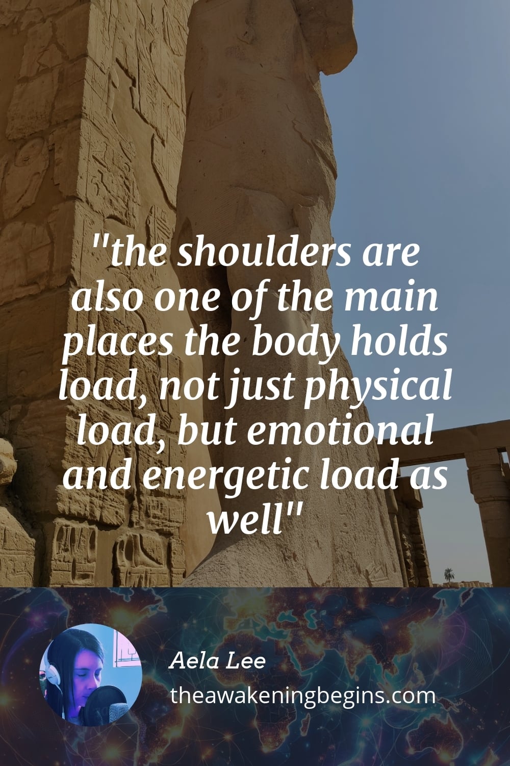 Pinterst Image the shoulders are also one of the main places the body holds load, not just physical load, but emotional and energetic load as well