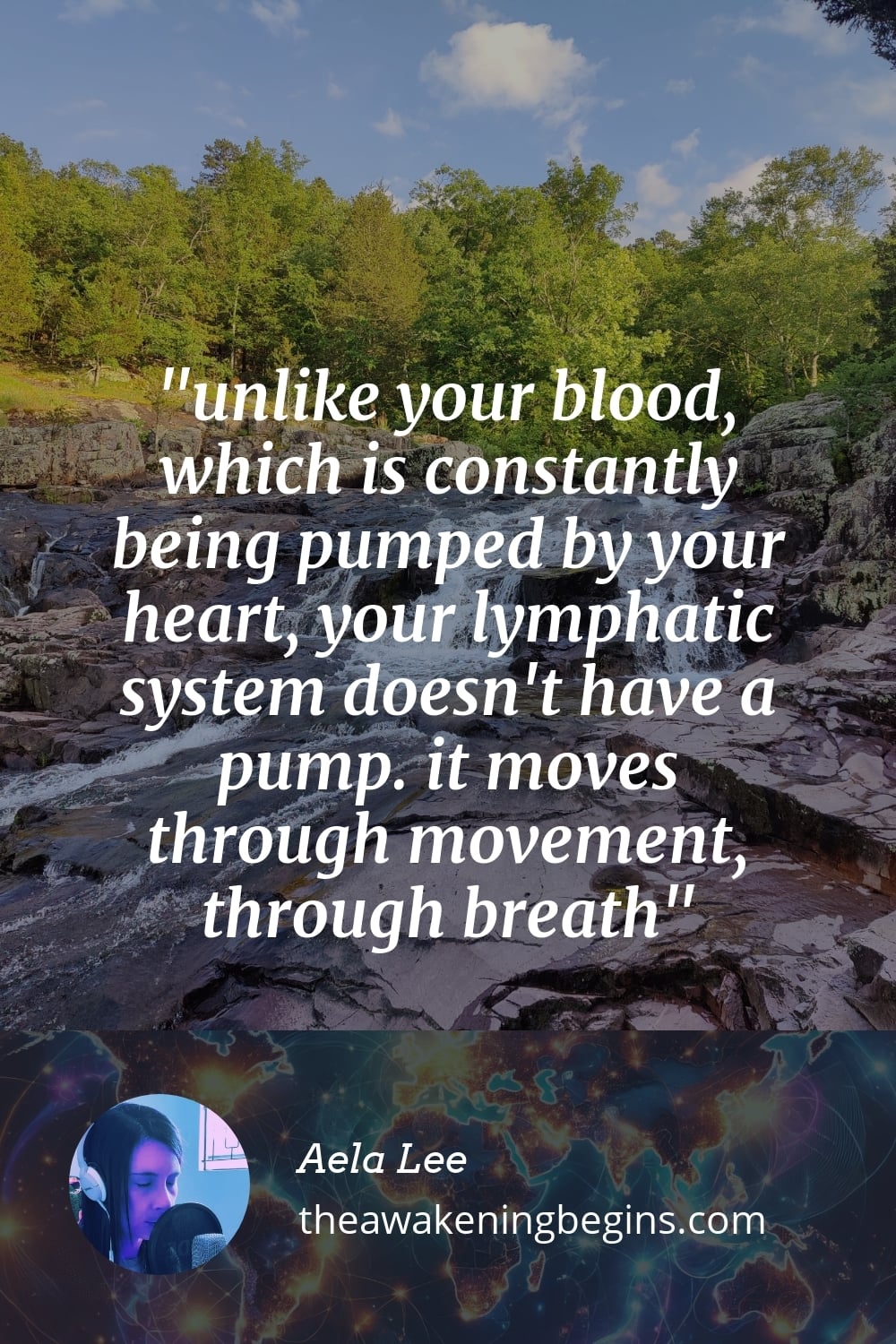 Pinterest Image unlike your blood, which is constantly being pumped by your heart, your lymphatic system doesn't have a pump. it moves through movement, through breath