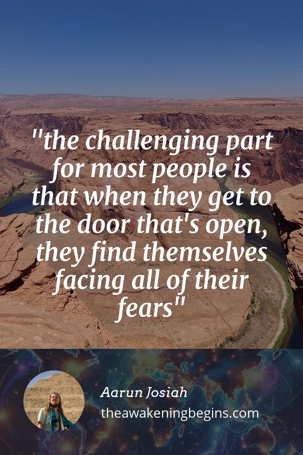 Pinterest Image the challenging part for most people is that when they get to the door that's open, they find themselves facing all of their fears