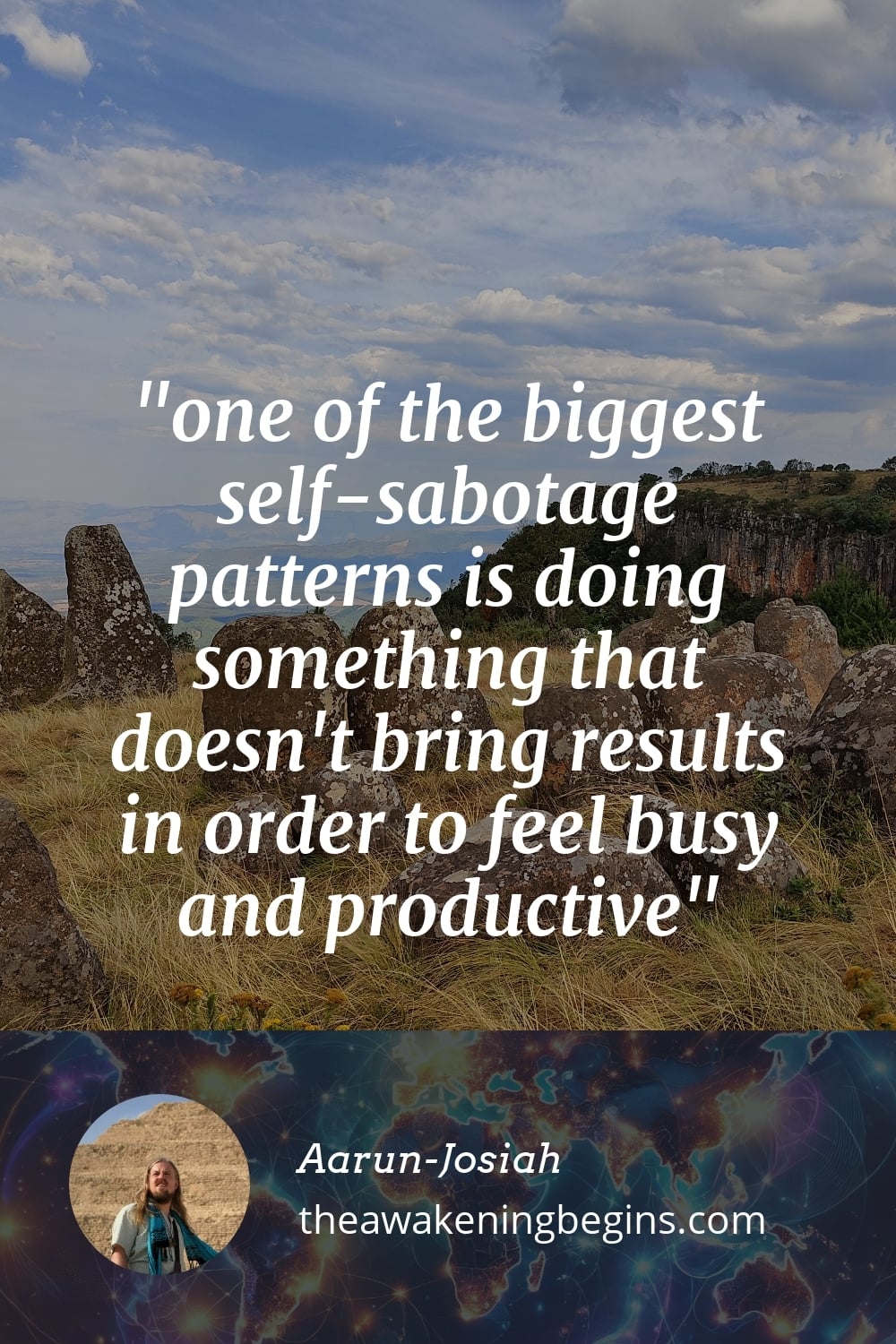 Pinterest Image one of the biggest self-sabotage patterns is doing something that doesn't bring results in order to feel busy and productive