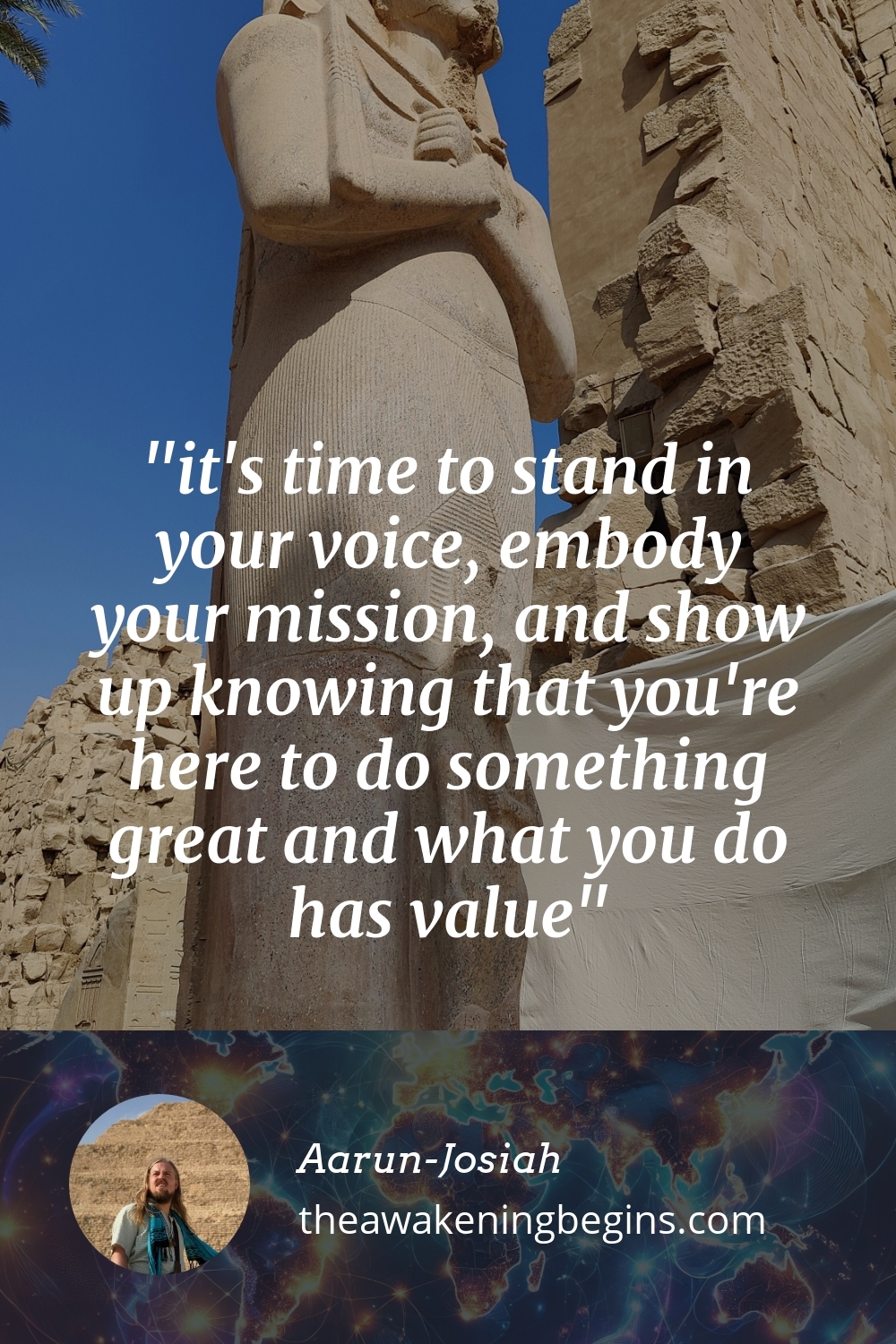 Pinterest Image it's time to stand in your voice, embody your mission, and show up knowing that you're here to do something great and what you do has value