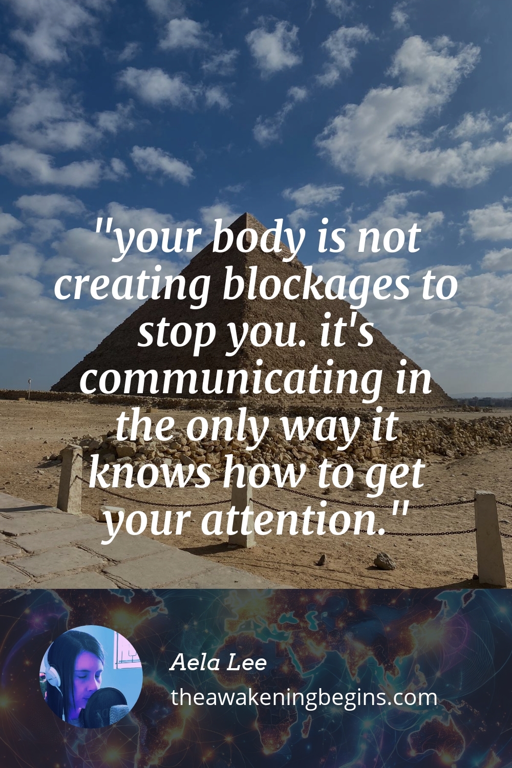 Pinterest Image your body is not creating blockages to stop you. it's communicating in the only way it knows how to get your attention.
