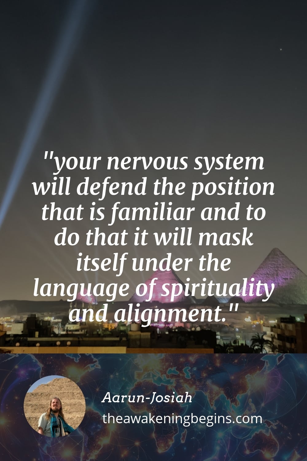 Pinterest Image your nervous system will defend the position that is familiar and to do that it will mask itself under the language of spirituality and alignment.