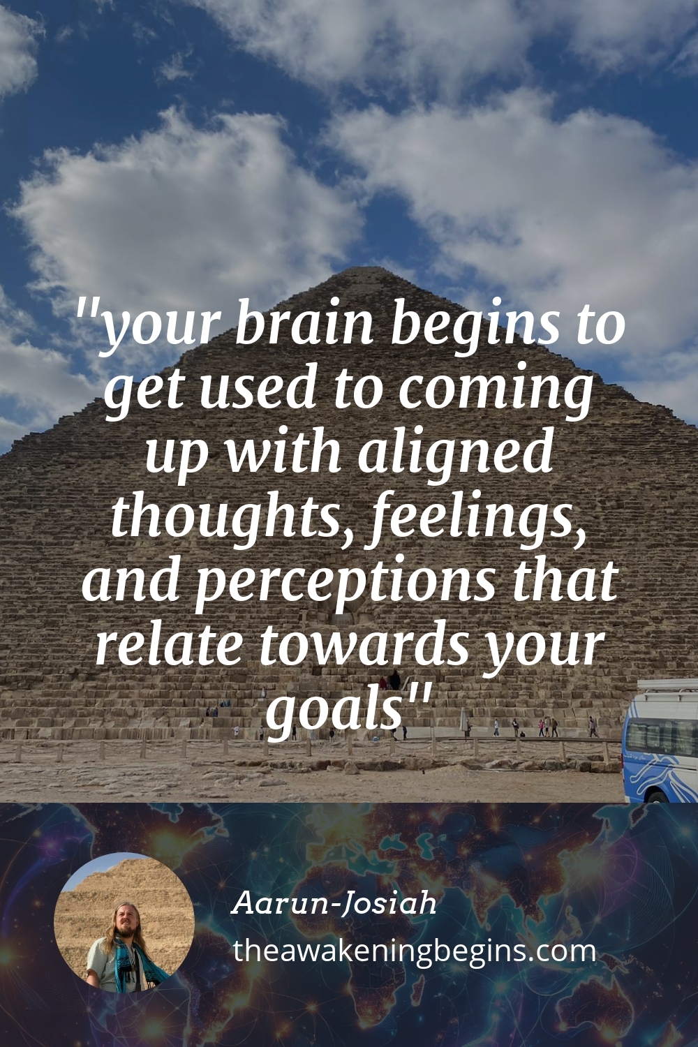 Pinterest Image your brain begins to get used to coming up with aligned thoughts, feelings, and perceptions that relate towards your goals