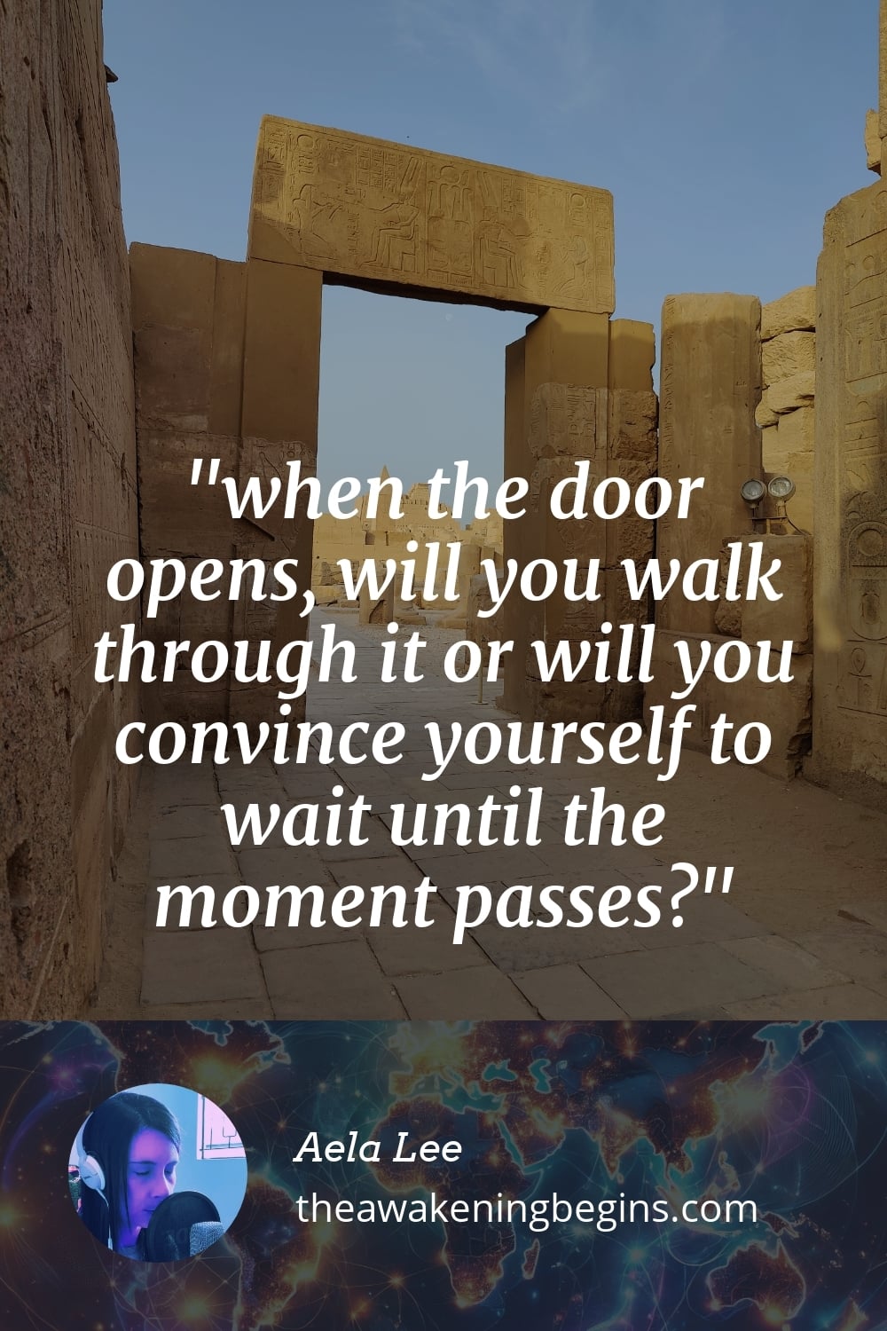 Pinterest Image when the door opens, will you walk through it or will you convince yourself to wait until the moment passes?