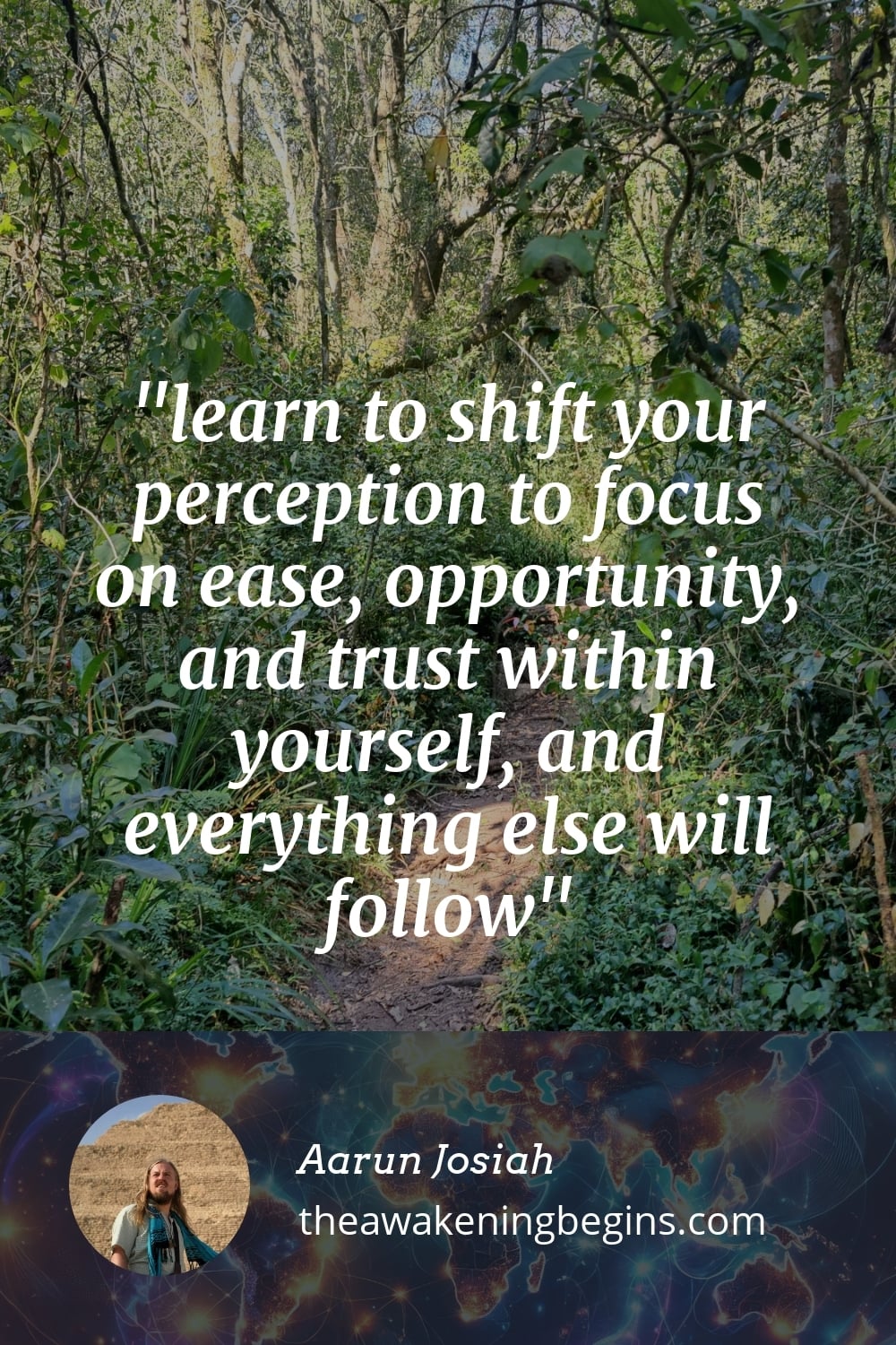 Pinterest Image learn to shift your perception to focus on ease, opportunity, and trust within yourself, and everything else will follow