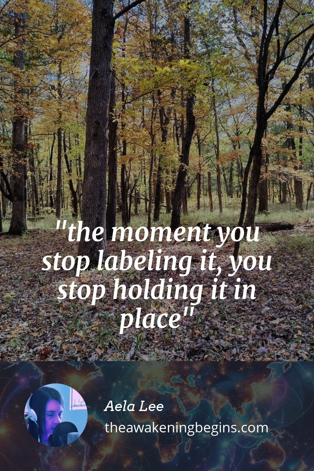 Pinterest Image the moment you stop labeling it, you stop holding it in place
